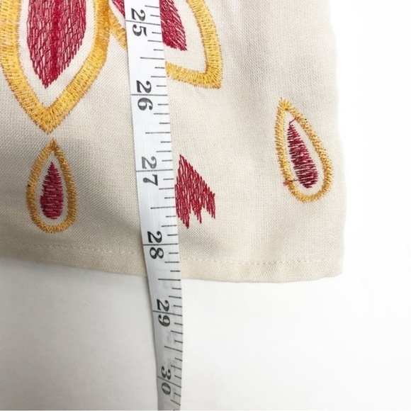 Free People Embroidered Print Spaghetti Strap A-Line Boho Mini Dress. Size 6 - Picture 8 of 8